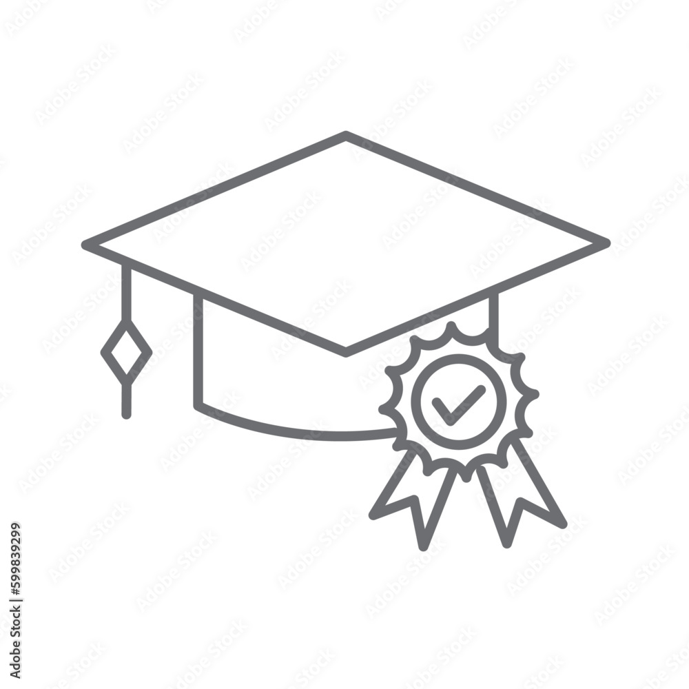 Quality education icon with black outline style. premium, background, emblem, stroke, tick, banner, first. Vector Illustration Quality education icon with black outline style. premium, background, emblem, stroke, tick, banner, first. Vector Illustration