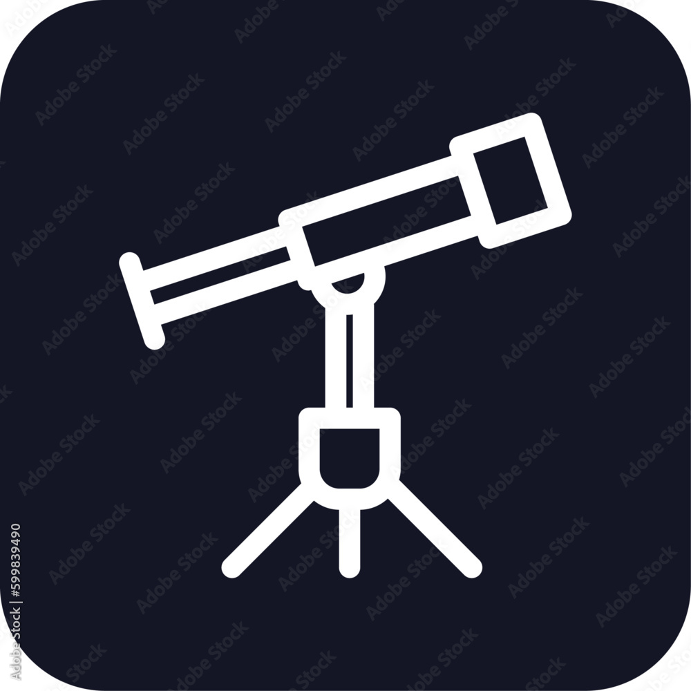 Telescope education icon with black filled line outline style. silhouette, glass, line, graphic, set, observation, stars. Vector Illustration Telescope education icon with black filled line outline style. silhouette, glass, line, graphic, set, observation, stars. Vector Illustration