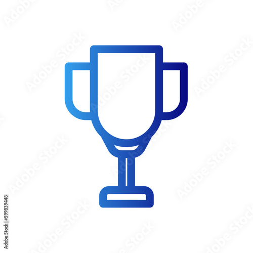 Thropy education icon with blue gradient outline style. team, object, event, goal, education, set, communication. Vector Illustration