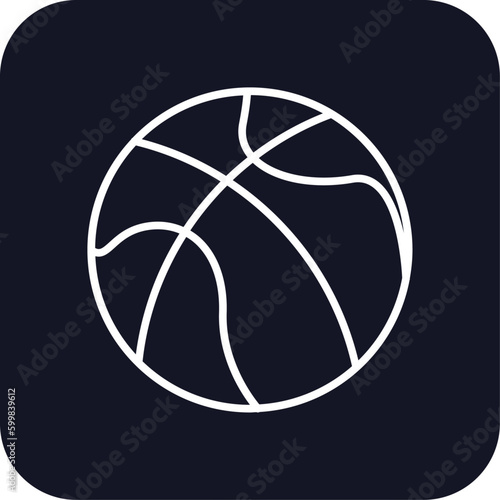 Basket ball education icon with black filled line outline style. dunk, champion, set, professional, art, tournament, american. Vector Illustration © SkyPark