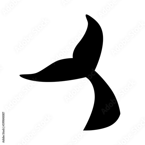 A Vector of Marine Whale's Tail Silhouette
