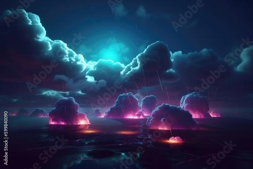 İmage of clouds with a bright lights with generative AI