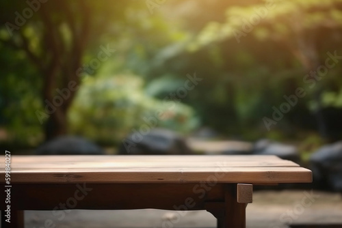 serene Japanese garden blurred background. generative AI