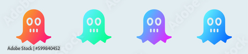 Ghost solid icon in gradient colors. Soul signs vector illustration.
