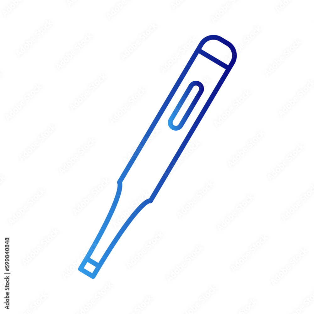 Thermometer digital healthcare icon with blue gradient outline style. diagnostic, summer, outline, fever, technology, measure, hand. Vector Illustration Thermometer digital healthcare icon with blue gradient outline style. diagnostic, summer, outline, fever, technology, measure, hand. Vector Illustration