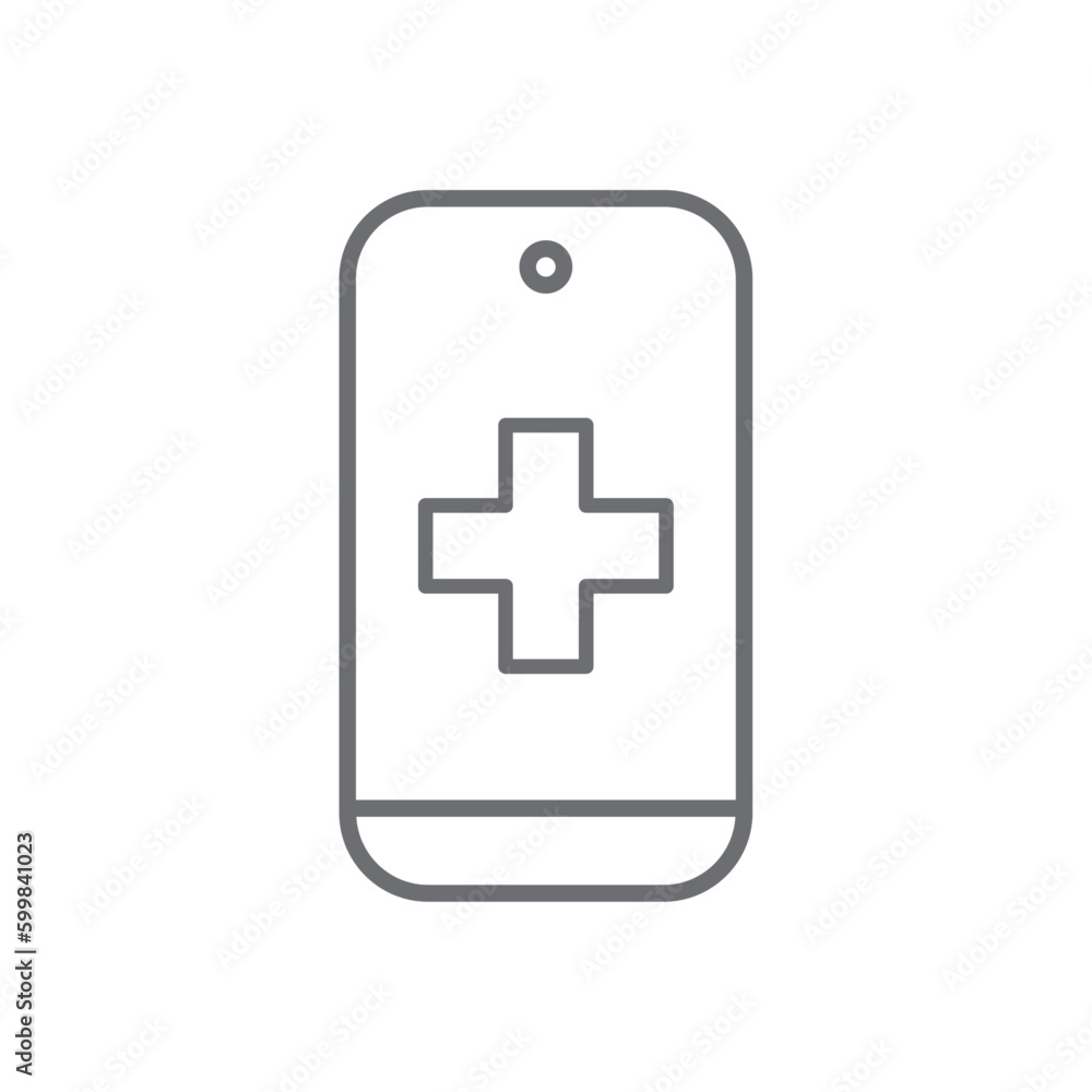 Mobile healthcare digital healthcare icon with black outline style. construction, support, heart, equipment, office, application, stroke. Vector Illustration Mobile healthcare digital healthcare icon with black outline style. construction, support, heart, equipment, office, application, stroke. Vector Illustration