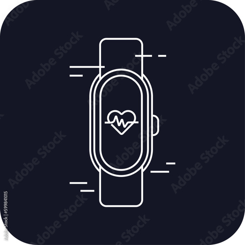 Hand band healthcare digital healthcare icon with black filled line outline style. background, run, accident, bandage, pulse, graphic, plaster. Vector Illustration