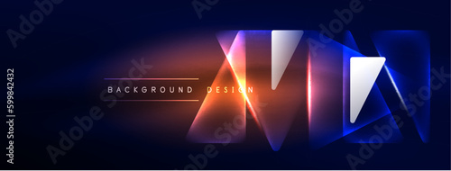 Neon lights hacking geometric background, virtual reality or artificial intelligence concept, cyberpunk geometric template for wallpaper, banner, presentation, background