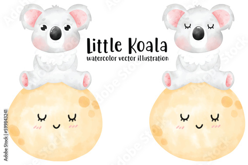Cute Koalas, Koala vector, Koala illustration, Sleepy Koala, Baby Koala