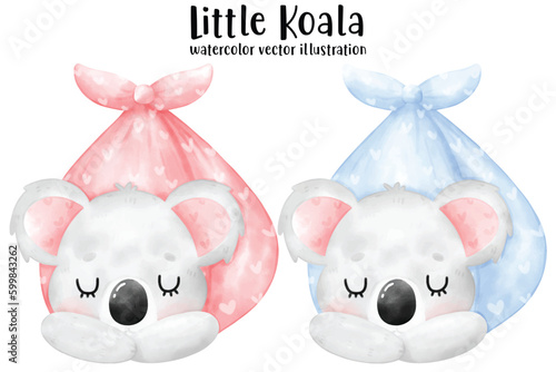 Cute Koalas, Koala vector, Koala illustration, Sleepy Koala, Baby Koala