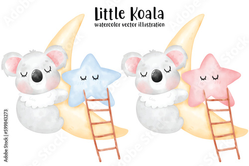 Cute Koalas, Koala vector, Koala illustration, Sleepy Koala, Baby Koala