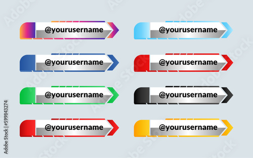Vector modern social media lower third collection