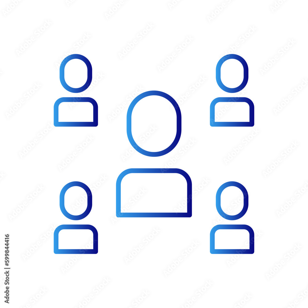 Mediator meeting icon with blue gradient outline style. relation, businessman, contract, divorce, handshake, help, children. Vector Illustration Mediator meeting icon with blue gradient outline style. relation, businessman, contract, divorce, handshake, help, children. Vector Illustration