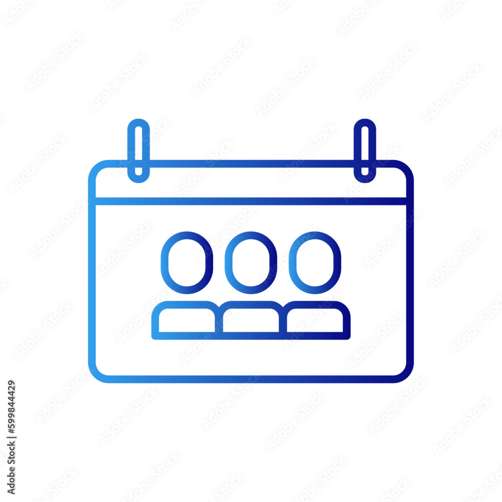 Meeting schedule meeting icon with blue gradient outline style. object, planner, outline, line, modern, management, internet. Vector Illustration Meeting schedule meeting icon with blue gradient outline style. object, planner, outline, line, modern, management, internet. Vector Illustration