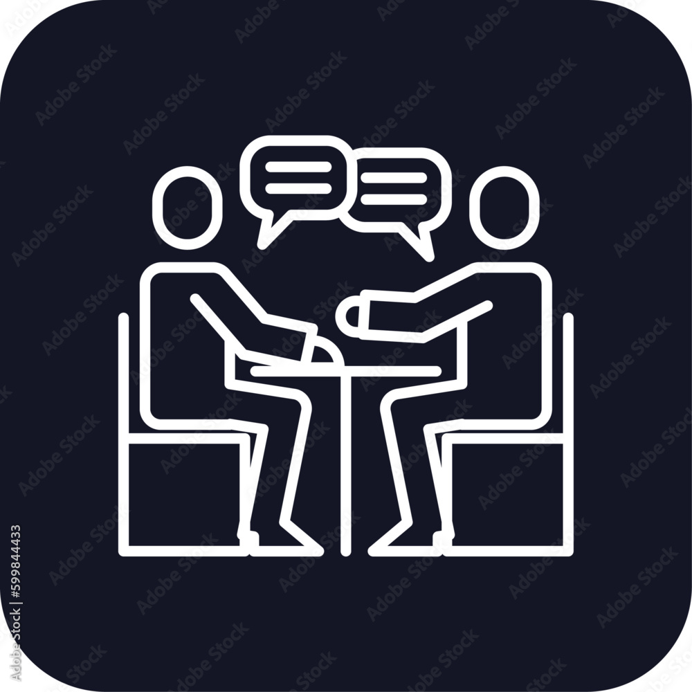 Conversation meeting icon with black filled line outline style. information, man, media, forum, thin, comment, online. Vector Illustration Conversation meeting icon with black filled line outline style. information, man, media, forum, thin, comment, online. Vector Illustration