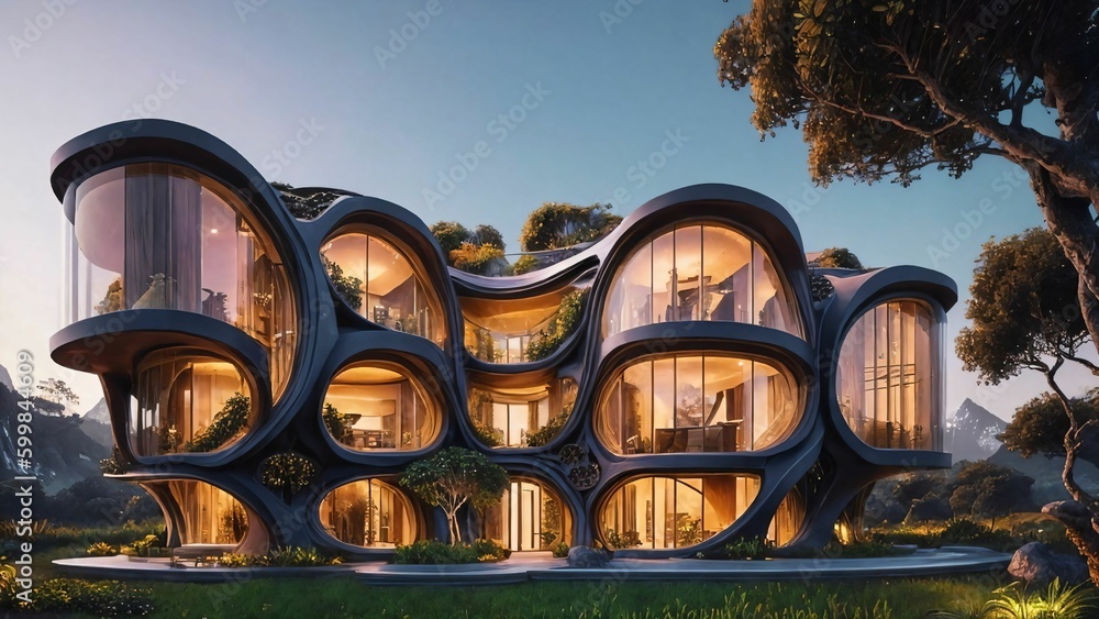 The Hive Scifi futuristic brutalist architecture style building