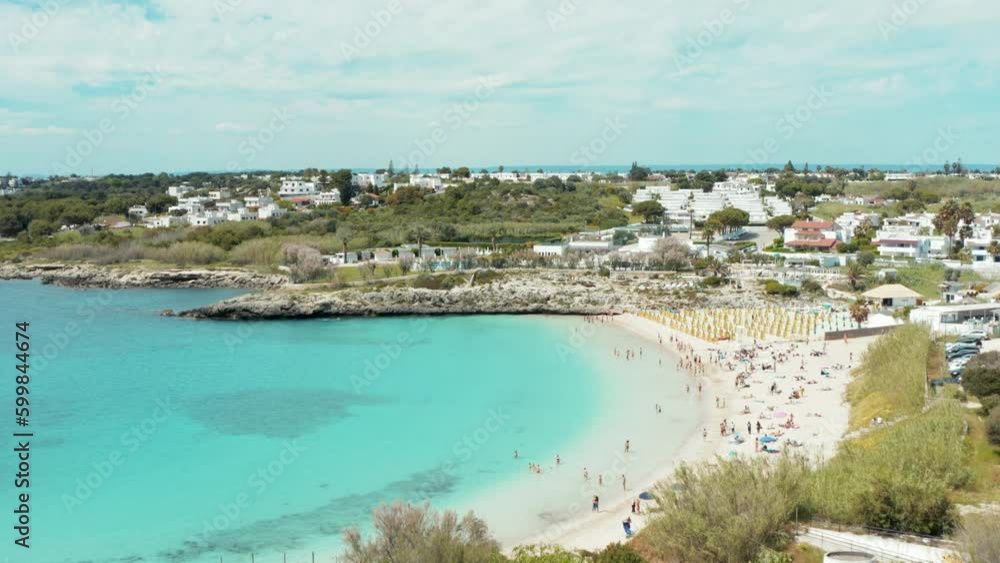 baia di lido gandoli vista dal drone - salento, taranto, leporano, puglia, italy baia di lido gandoli vista dal drone - salento, taranto, leporano, puglia, italy