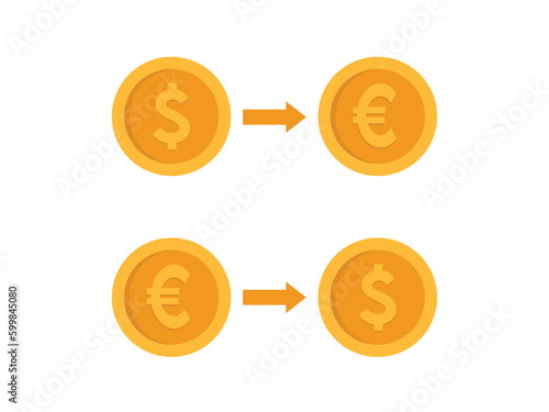 Dollar euro conversation currency icon , Money exchange vector icon