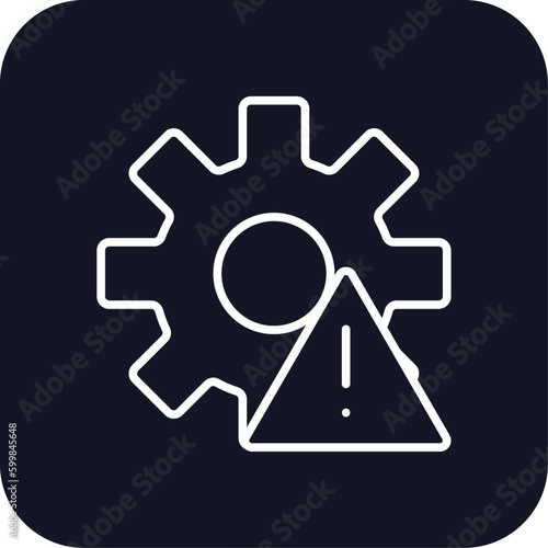 Risk crisis management icon with black filled line outline style. assessment, thin, stroke, white, threat, plan, reduce. Vector Illustration