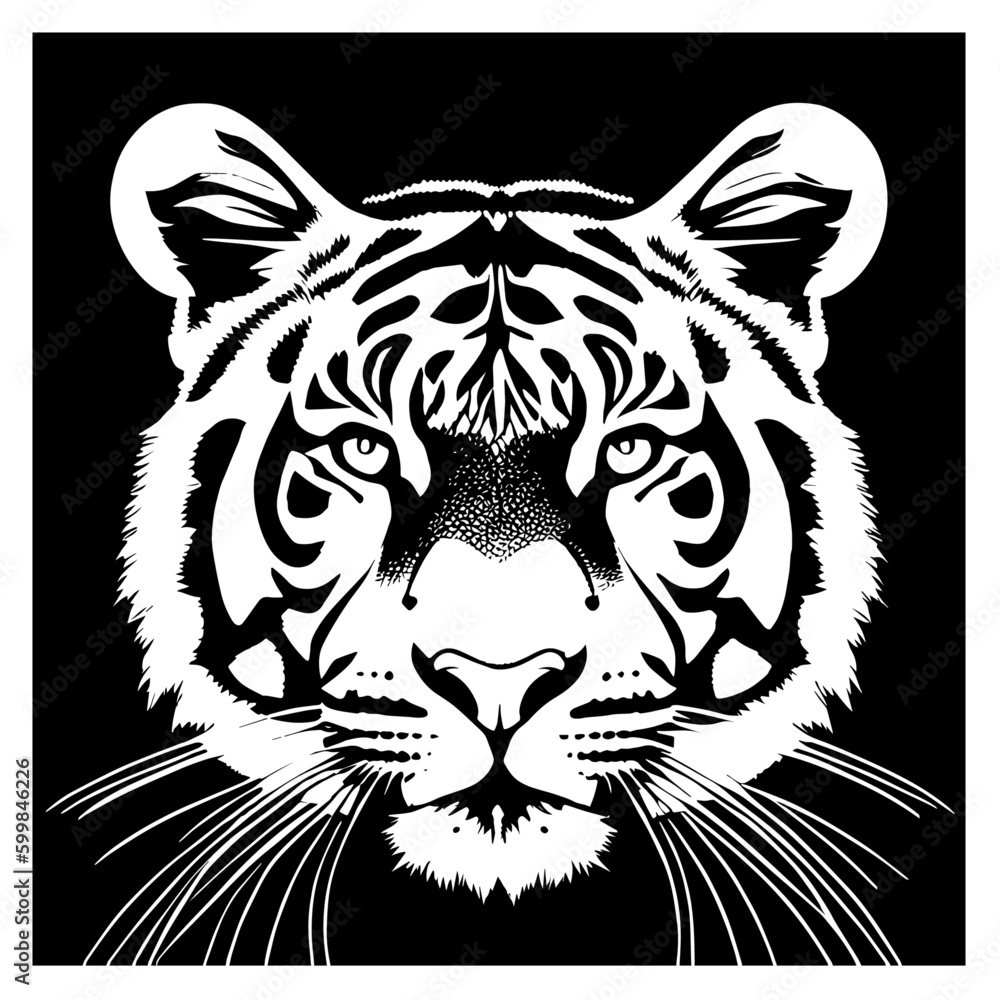 Fototapeta premium Animal head vector design black and white