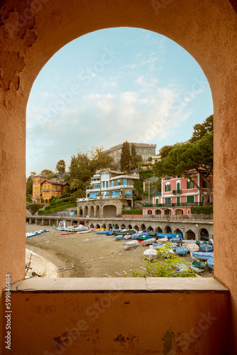 Luxury residences near the beach in Levanto town in Cinque Terre, Liguria, Italy