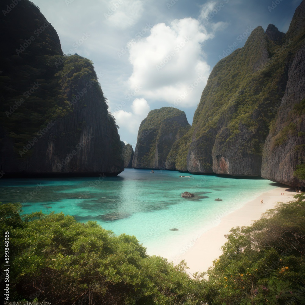 Naklejka premium Tropical beach, Thailand, generative ai