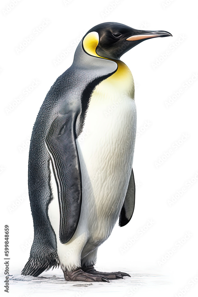 Drawing style scientific illustration of an emperor penguin. Generative AI. Drawing style scientific illustration of an emperor penguin. Generative AI.