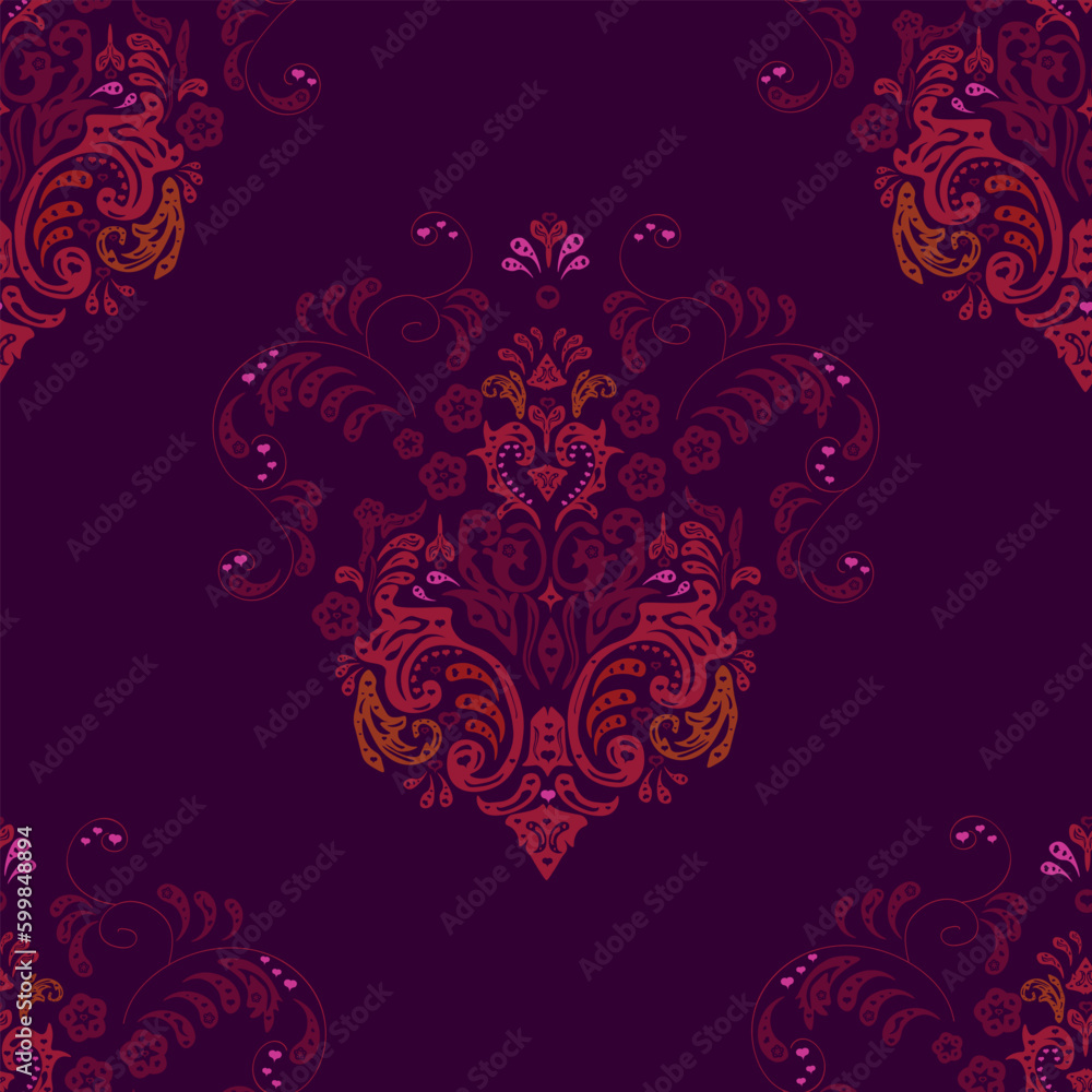 Seamless pattern with interesting doodles on colorfil background. Seamless pattern with interesting doodles on colorfil background.