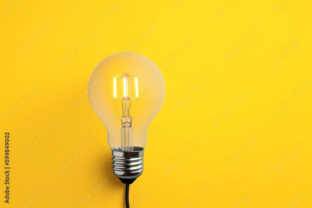 idea light bulb on orange background idea light bulb on orange background