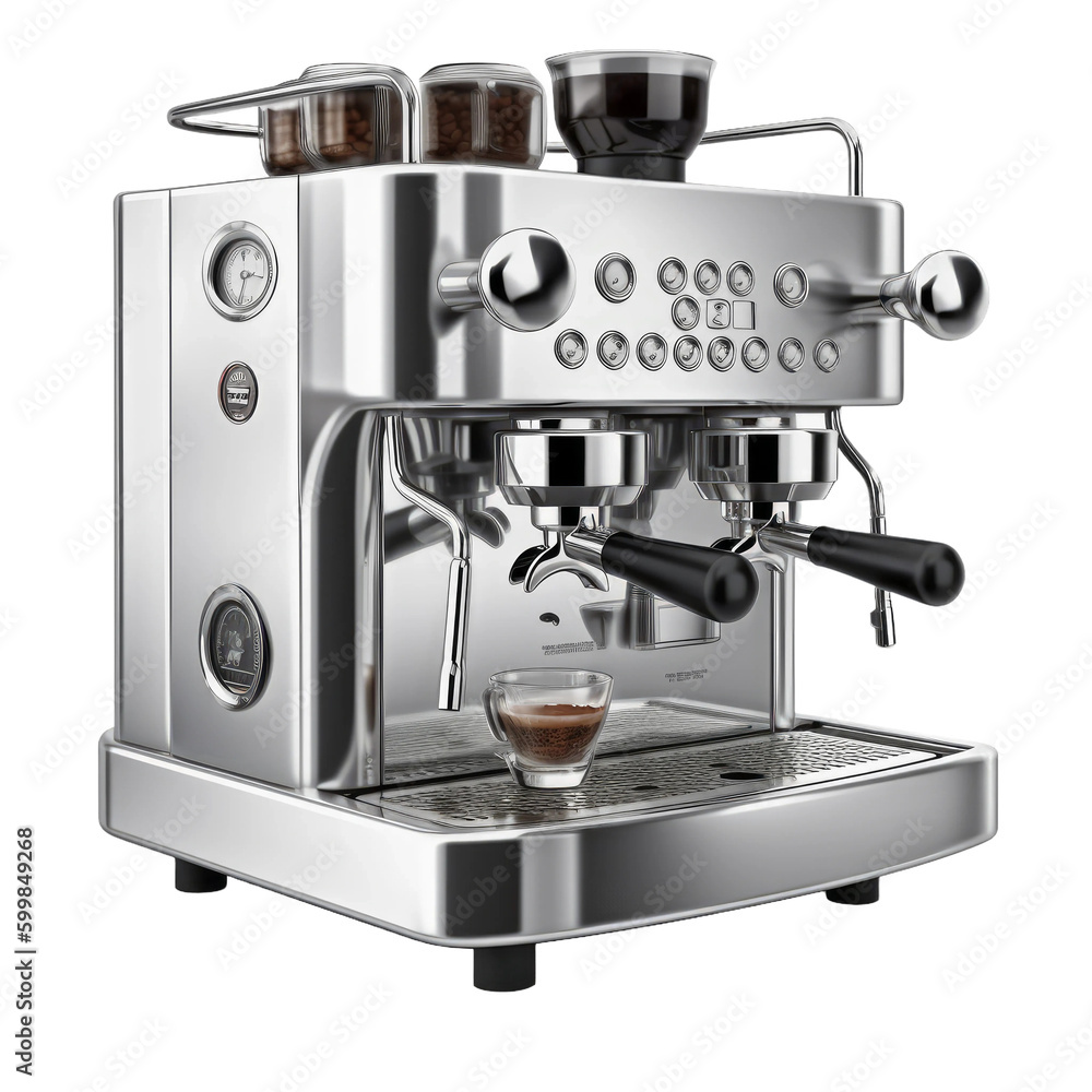 Coffee machine. Transparent isolated background. AI generated Coffee machine. Transparent isolated background. AI generated