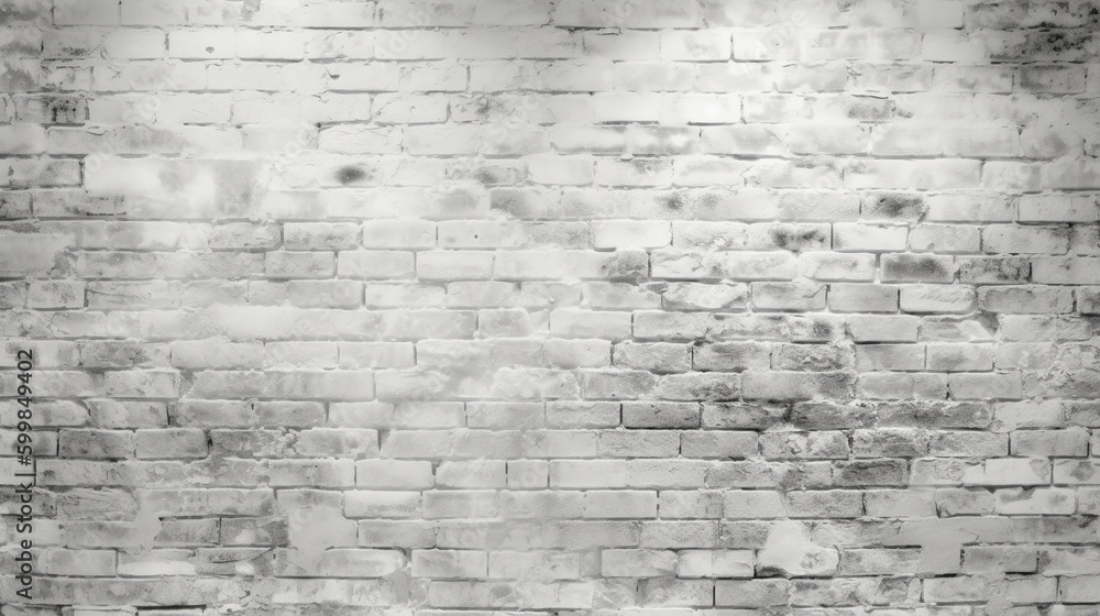 Fototapeta premium White brick concrete wall, grunge rough cement texture background. AI generative