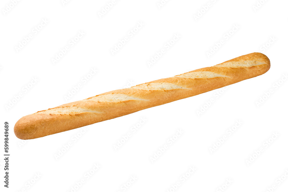 single long baguette french bread isolated on white single long baguette french bread isolated on white