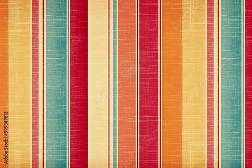 Vintage summer spring autumn stripe pattern, linen fabric texture. AI generative