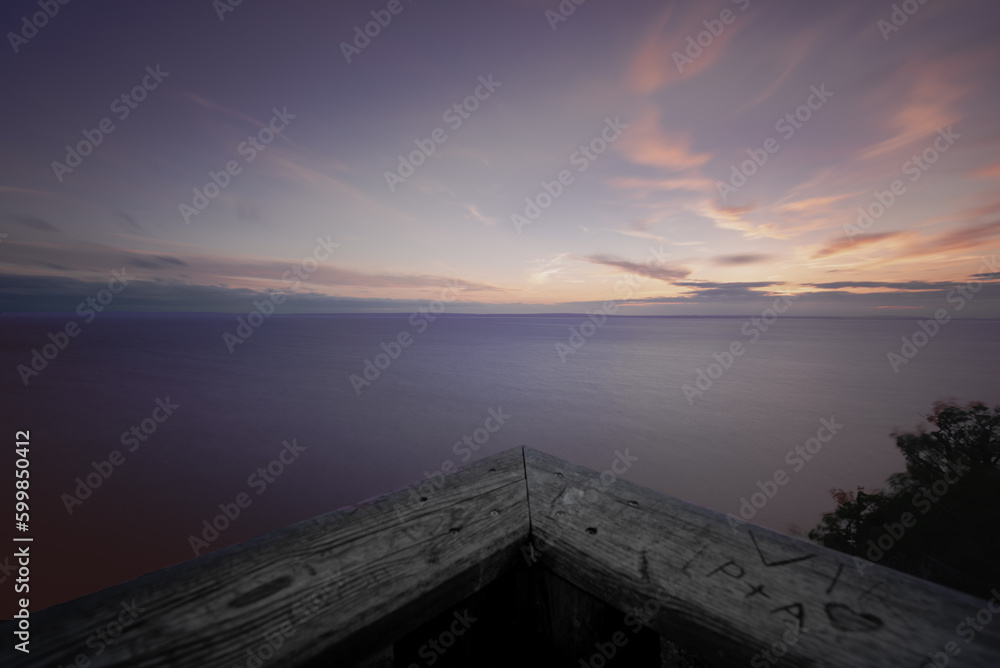 Obraz premium Lake view sunset
