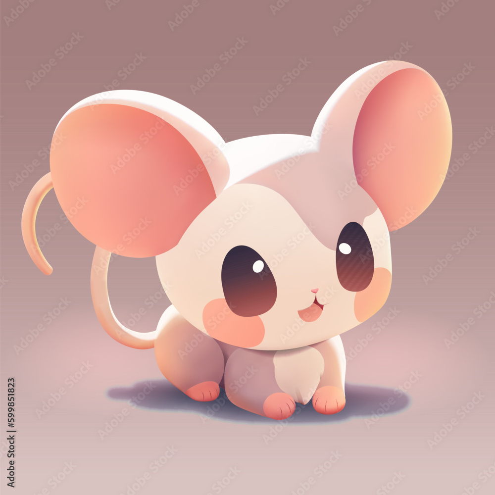 Cute little mouse with a kind smiling face and big eyes. Cute little mouse with a kind smiling face and big eyes.