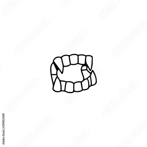 vector illustration of fanged teeth