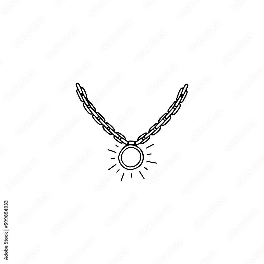 Naklejka premium vector illustration of jewelry necklace