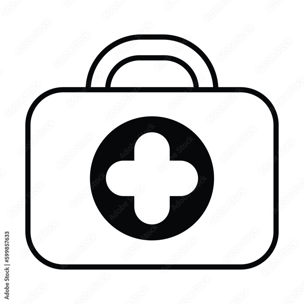 Fototapeta premium first aid kit icon, medicine vector, hospital illustration