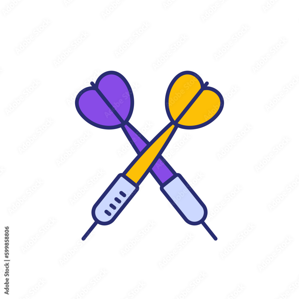 Dart icon on white with outline Dart icon on white with outline