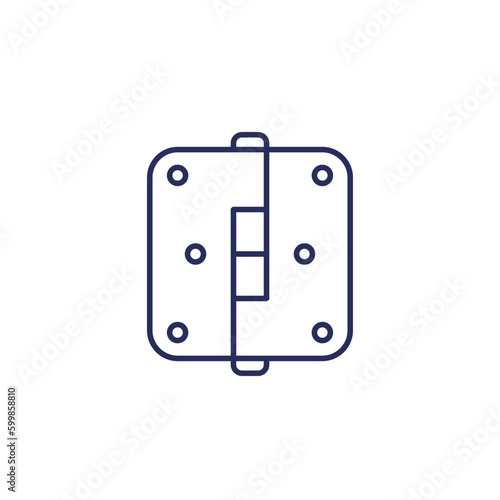 door hinge line icon on white