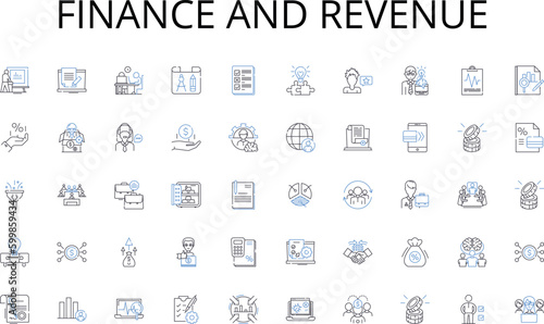 Finance and revenue line icons collection. Smartph, Laptop, Tablet, Smartwatch, Speaker, Headphs, Camera vector and linear illustration. Dr,Monitor,Keyboard outline signs set