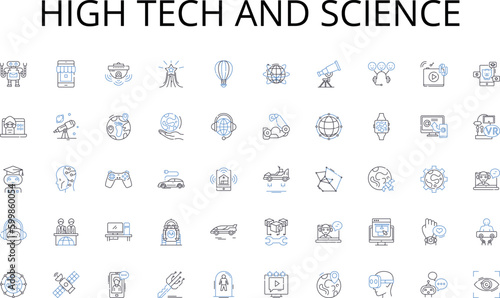 High tech and science line icons collection. Vision, Motivation, Influence, Strategy, Empathy, Guidance, Inspiration vector and linear illustration. Adaptability,Accountability,Confidentiality outline © michael broon