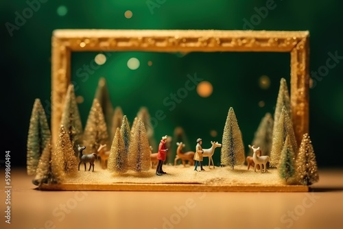 Christmas miniature decoration, Generative AI