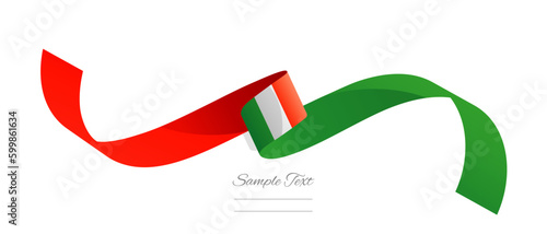 Italy flag ribbon vector illustration. Italy flag ribbon on abstract isolated on white color background