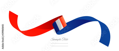France flag ribbon vector illustration. France flag ribbon on abstract isolated on white color background