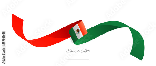 Mexico flag ribbon vector illustration. Mexico flag ribbon on abstract isolated on white color background
