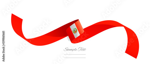 Peruvian flag ribbon vector illustration. Peru flag ribbon on abstract isolated on white color background