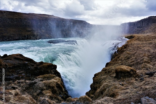 wodospad Gullfoss  Islandia  Z  oty Kr  g  Golden Circle