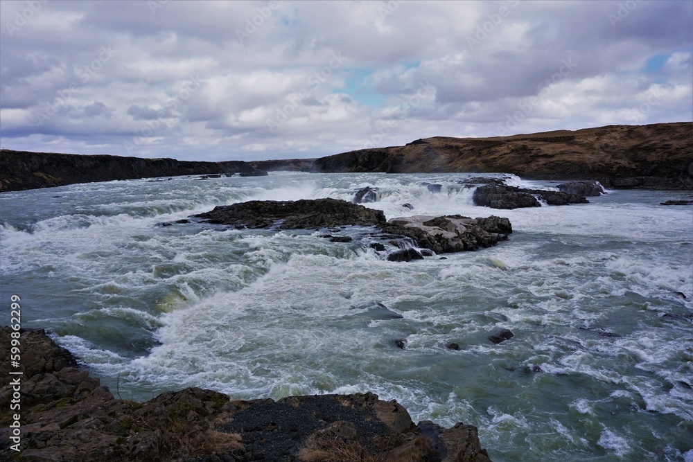 Wodospad Urriðafoss, Islandia - obrazy, fototapety, plakaty 