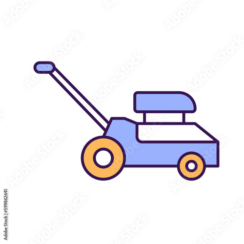 Gardening machine Color Vector Icon which can easily modify
